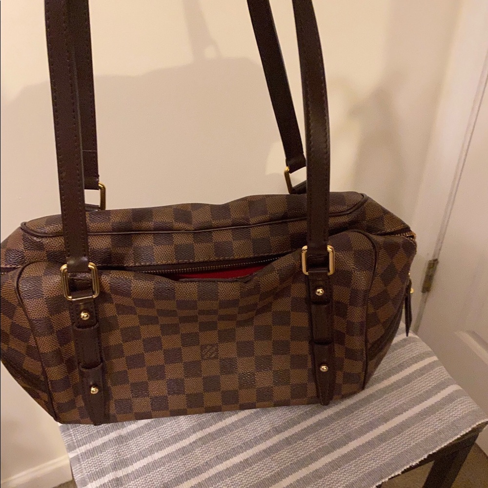 Rivington PM Damier Ebene Canvas Shoulder Bag.